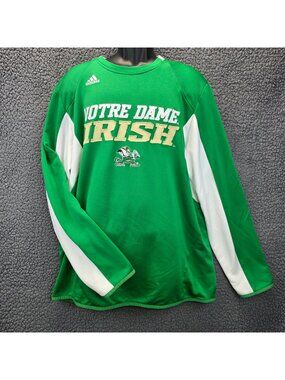 Adidas Notre Dame Fighting Irish Shirt L Green Blockcore Retro Sporty Cozy